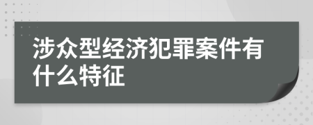 涉众型经济犯罪案件有什么特征