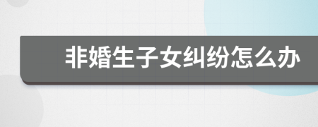 非婚生子女纠纷怎么办