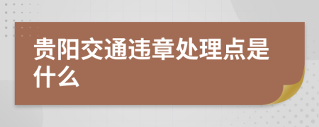 贵阳交通违章处理点是什么