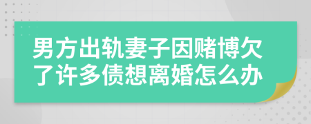 男方出轨妻子因赌博欠了许多债想离婚怎么办