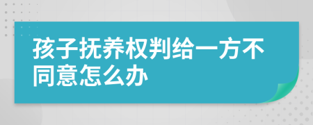 孩子抚养权判给一方不同意怎么办