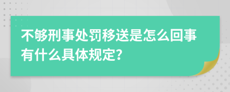 不够刑事处罚移送是怎么回事有什么具体规定？