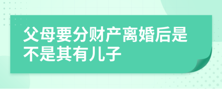 父母要分财产离婚后是不是其有儿子