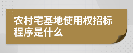 农村宅基地使用权招标程序是什么