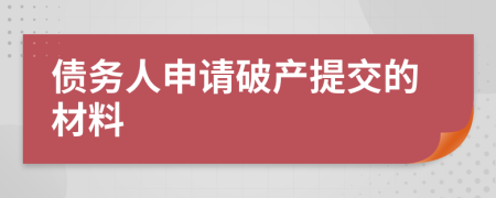 债务人申请破产提交的材料