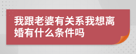 我跟老婆有关系我想离婚有什么条件吗