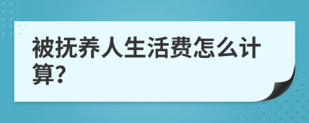 被抚养人生活费怎么计算？