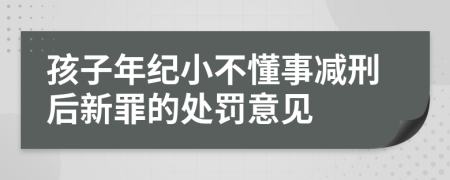 孩子年纪小不懂事减刑后新罪的处罚意见