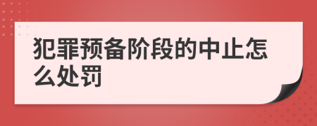 犯罪预备阶段的中止怎么处罚