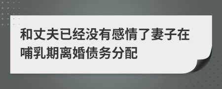 和丈夫已经没有感情了妻子在哺乳期离婚债务分配