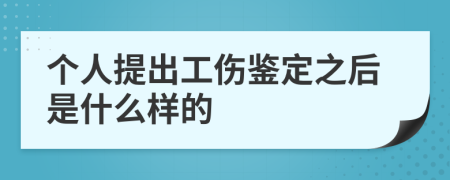 个人提出工伤鉴定之后是什么样的