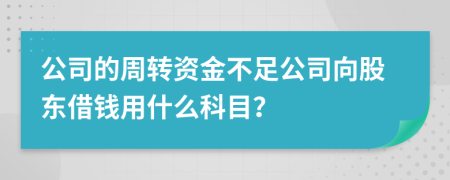 公司的周转资金不足公司向股东借钱用什么科目？