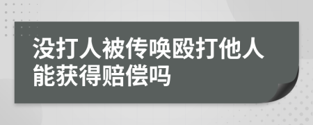 没打人被传唤殴打他人能获得赔偿吗