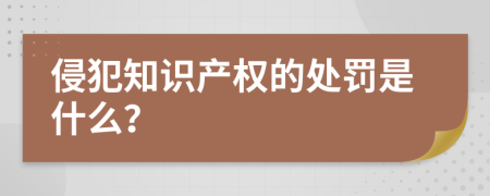 侵犯知识产权的处罚是什么？