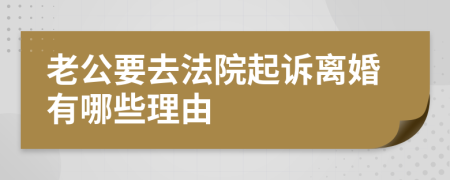 老公要去法院起诉离婚有哪些理由