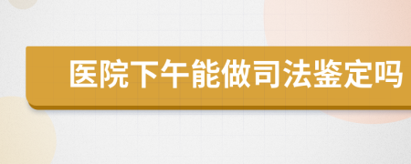 医院下午能做司法鉴定吗