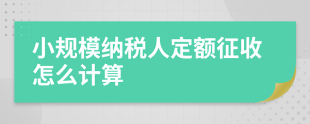 小规模纳税人定额征收怎么计算