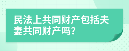 民法上共同财产包括夫妻共同财产吗？