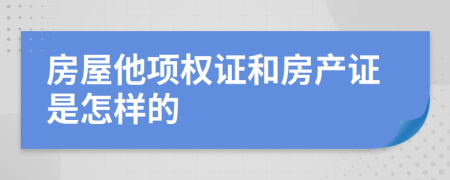 房屋他项权证和房产证是怎样的