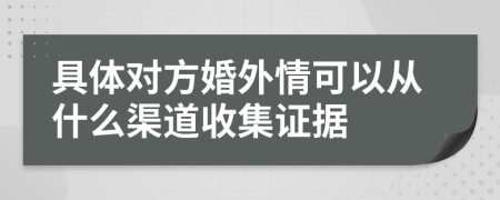 具体对方婚外情可以从什么渠道收集证据