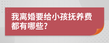 我离婚要给小孩抚养费都有哪些?