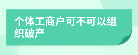 个体工商户可不可以组织破产