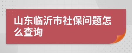 山东临沂市社保问题怎么查询