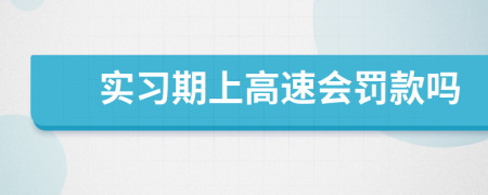 实习期上高速会罚款吗