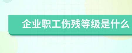 企业职工伤残等级是什么