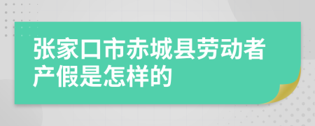 张家口市赤城县劳动者产假是怎样的