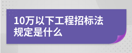 10万以下工程招标法规定是什么