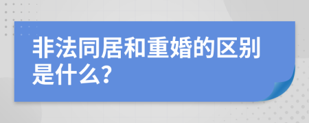 非法同居和重婚的区别是什么？