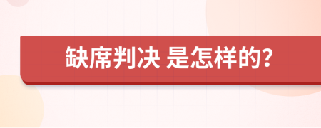  缺席判决 是怎样的？