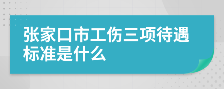 张家口市工伤三项待遇标准是什么