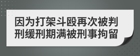 因为打架斗殴再次被判刑缓刑期满被刑事拘留