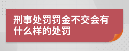 刑事处罚罚金不交会有什么样的处罚