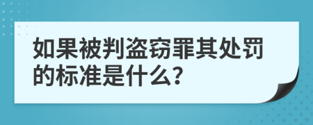 如果被判盗窃罪其处罚的标准是什么？