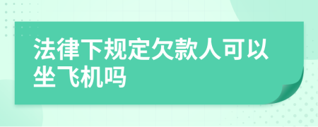 法律下规定欠款人可以坐飞机吗