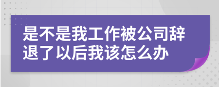 是不是我工作被公司辞退了以后我该怎么办