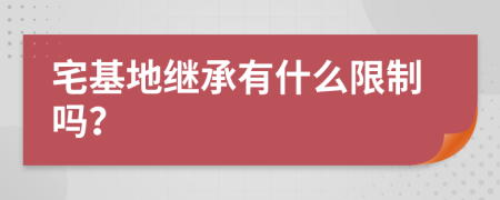 宅基地继承有什么限制吗？