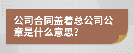 公司合同盖着总公司公章是什么意思?