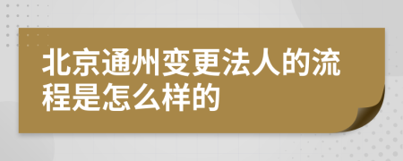 北京通州变更法人的流程是怎么样的