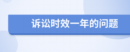 诉讼时效一年的问题