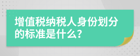 增值税纳税人身份划分的标准是什么？