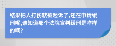 结果把人打伤就被起诉了,还在申请缓刑呢,谁知道那个法院宣判缓刑是咋样的啊？