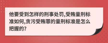 他要受到怎样的刑事处罚,受贿量刑标准如何,贪污受贿罪的量刑标准是怎么把握的？