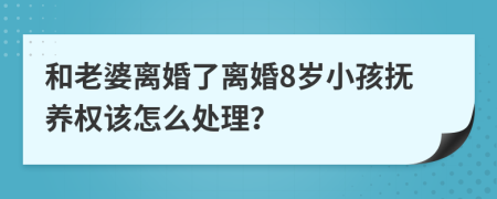 和老婆离婚了离婚8岁小孩抚养权该怎么处理？