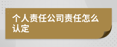 个人责任公司责任怎么认定