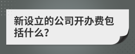 新设立的公司开办费包括什么？