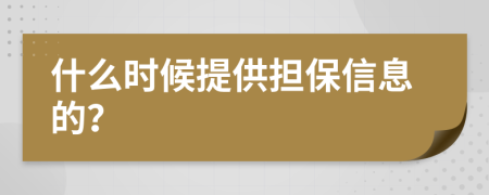 什么时候提供担保信息的？